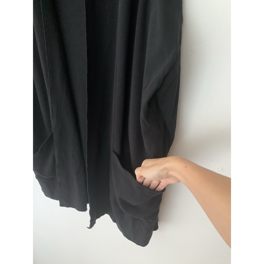 Pact 100% Organic Cotton Airplane Wrap Cardigan Black XL/XXL Travel Packable - Picture 6 of 12